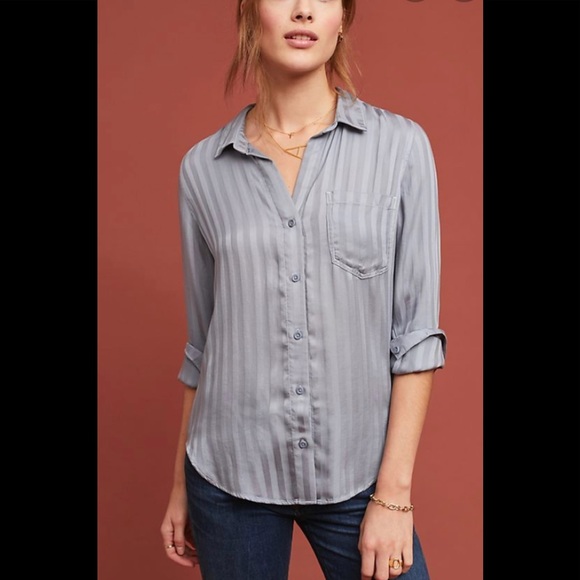 Anthropologie Cloth & Stone Grace Button Down Top - Picture 6 of 6